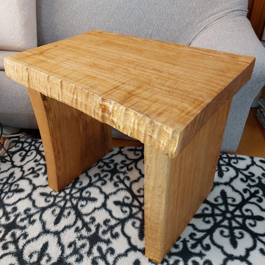【樫木無垢材】ハンドメイドサイドテーブルorPCデスク