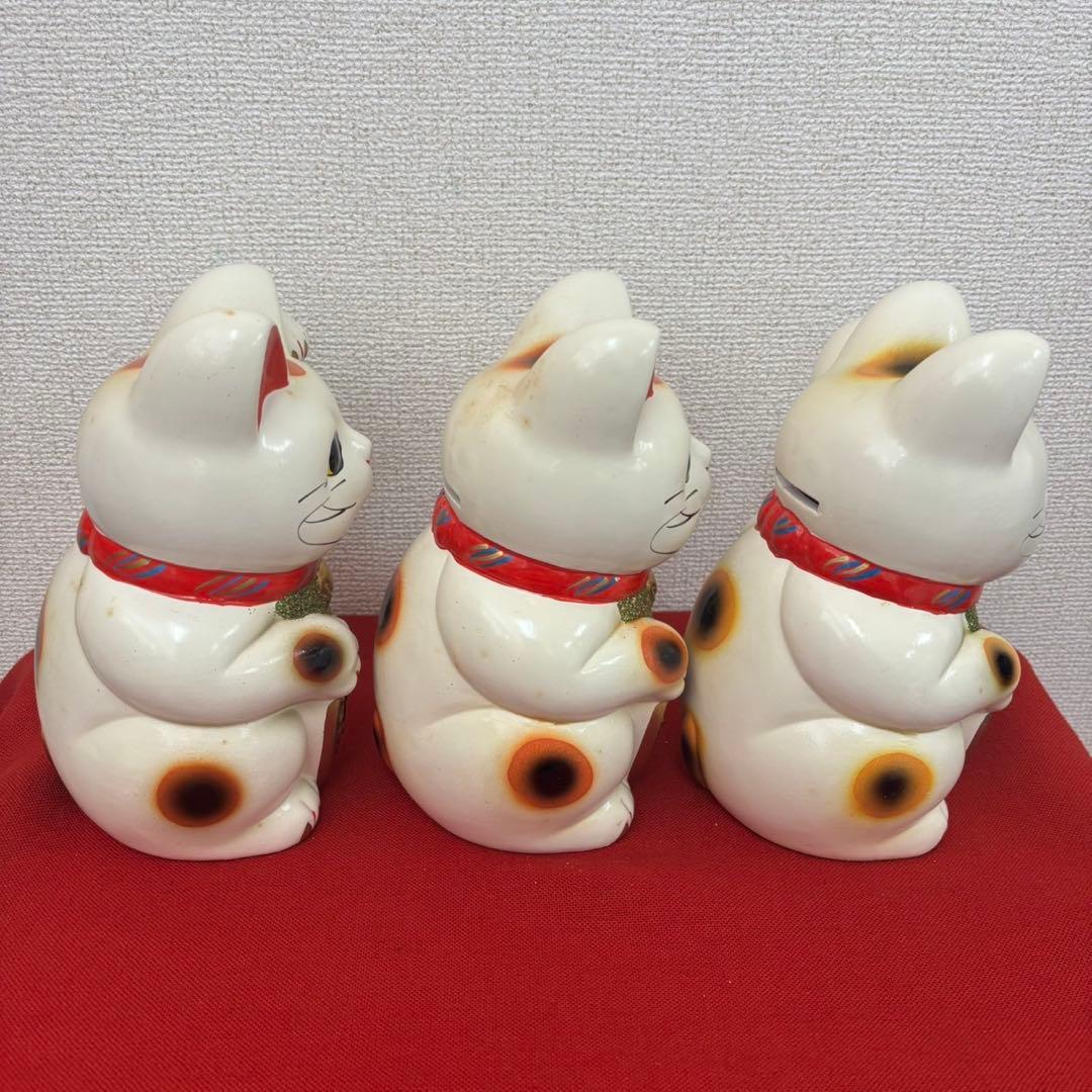 招き猫 6号3つ　まとめ売りお買い得‼︎未使用箱付き‼︎ ②