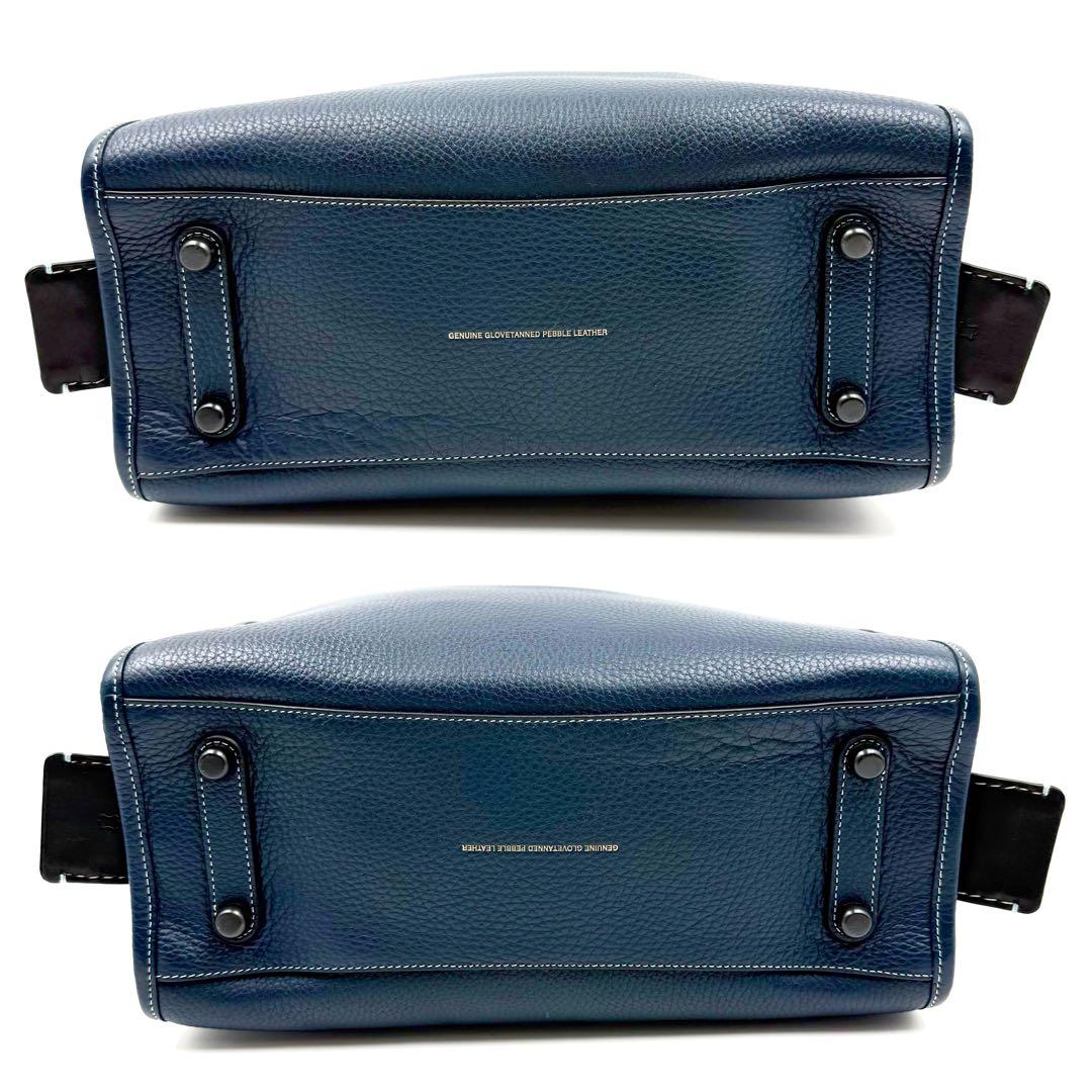 極美品 希少 コーチ ローグ 30 3way レザー ショルダーバッグ ネイビー