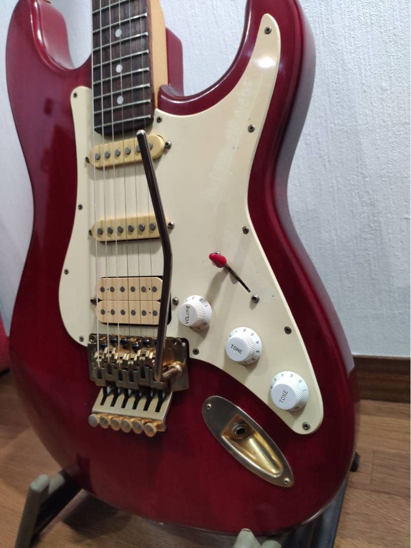 レッド エレキギター シングルコイル