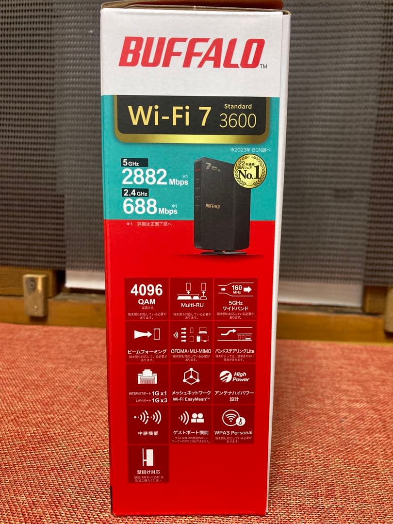 BUFFALO Wi-Fi 7 無線LANルーター WSR3600BE4P-BK