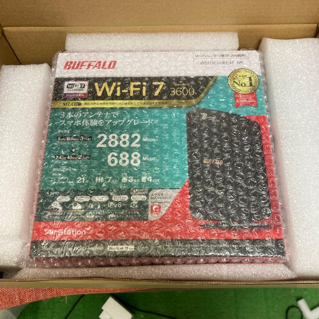 BUFFALO Wi-Fi 7 無線LANルーター WSR3600BE4P-BK