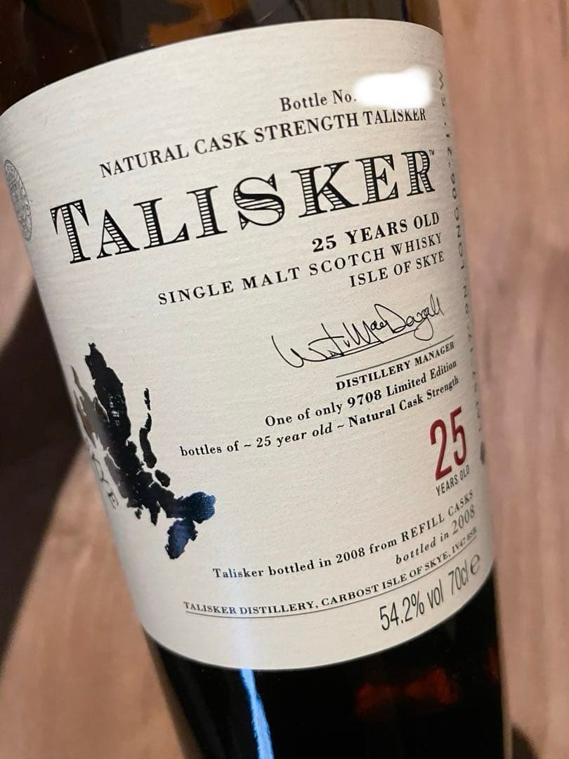 TALISKER 25年 54.2% 限定品　化粧箱付き