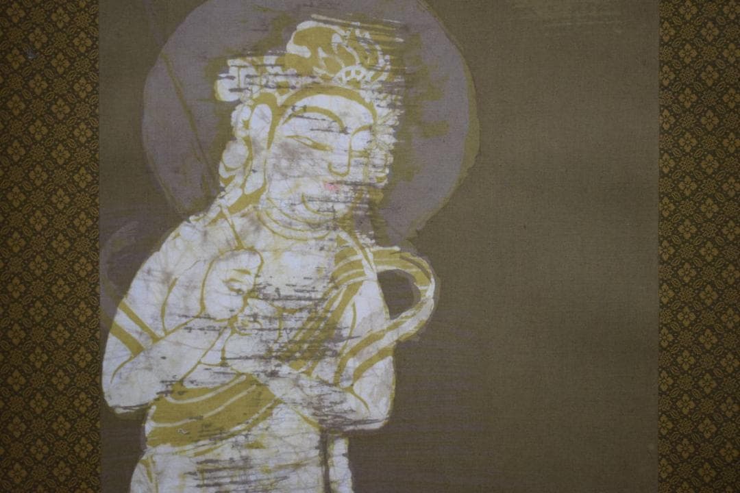 不詳/作者不詳/古画/観音像図/布袋屋掛軸HH-909