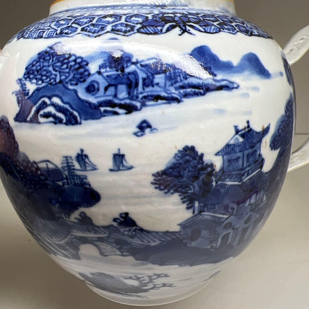 中国清時代　新渡急須　幅約21.5㎝　東Y7-1219☆1F