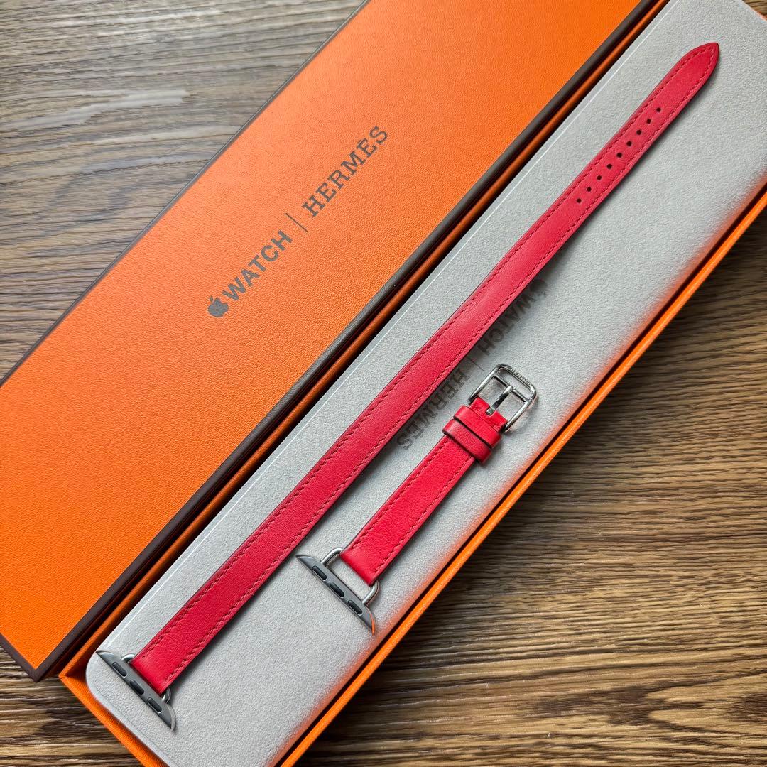2470 Apple Watch エルメス　ルージュドゥクール　二重　レザー