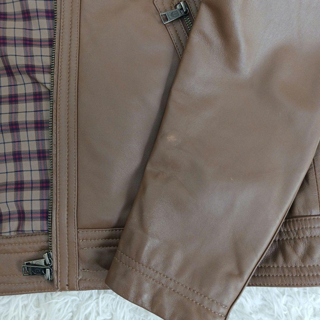 ✨良品✨ブラックレーベル レザーライダース ラビットファー キャメル サイズM