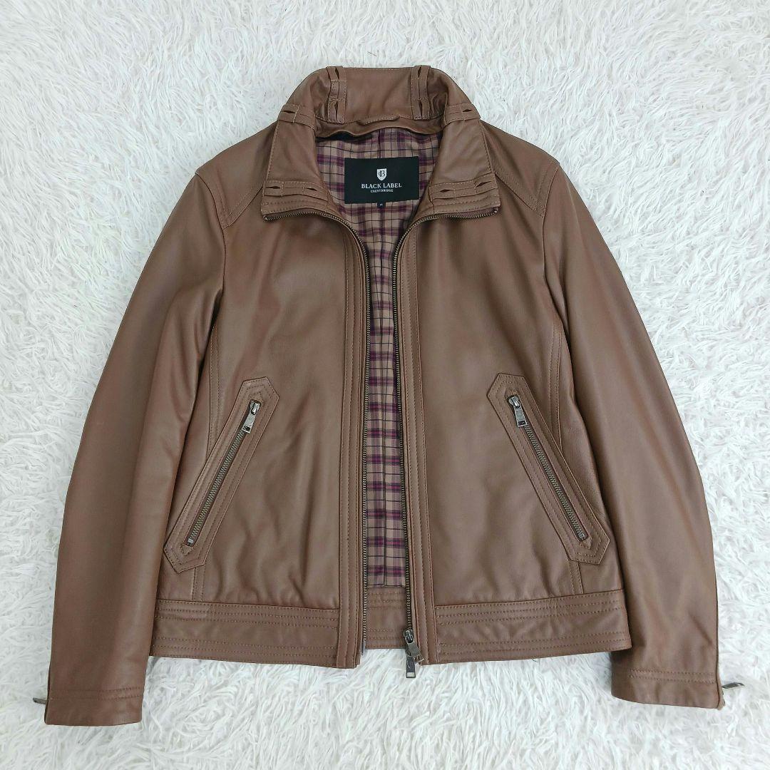 ✨良品✨ブラックレーベル レザーライダース ラビットファー キャメル サイズM