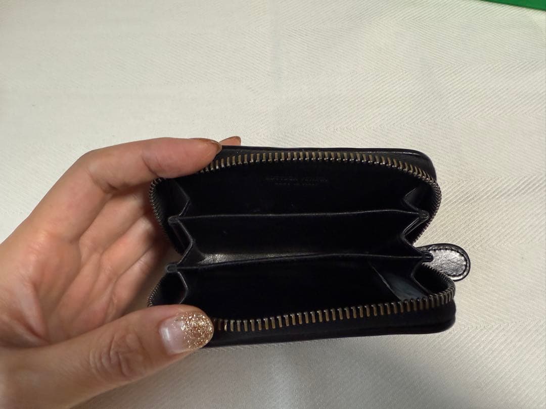 【美品】ボッテガヴェネタ イントレチャートケース/ラム/ゴールド/黒