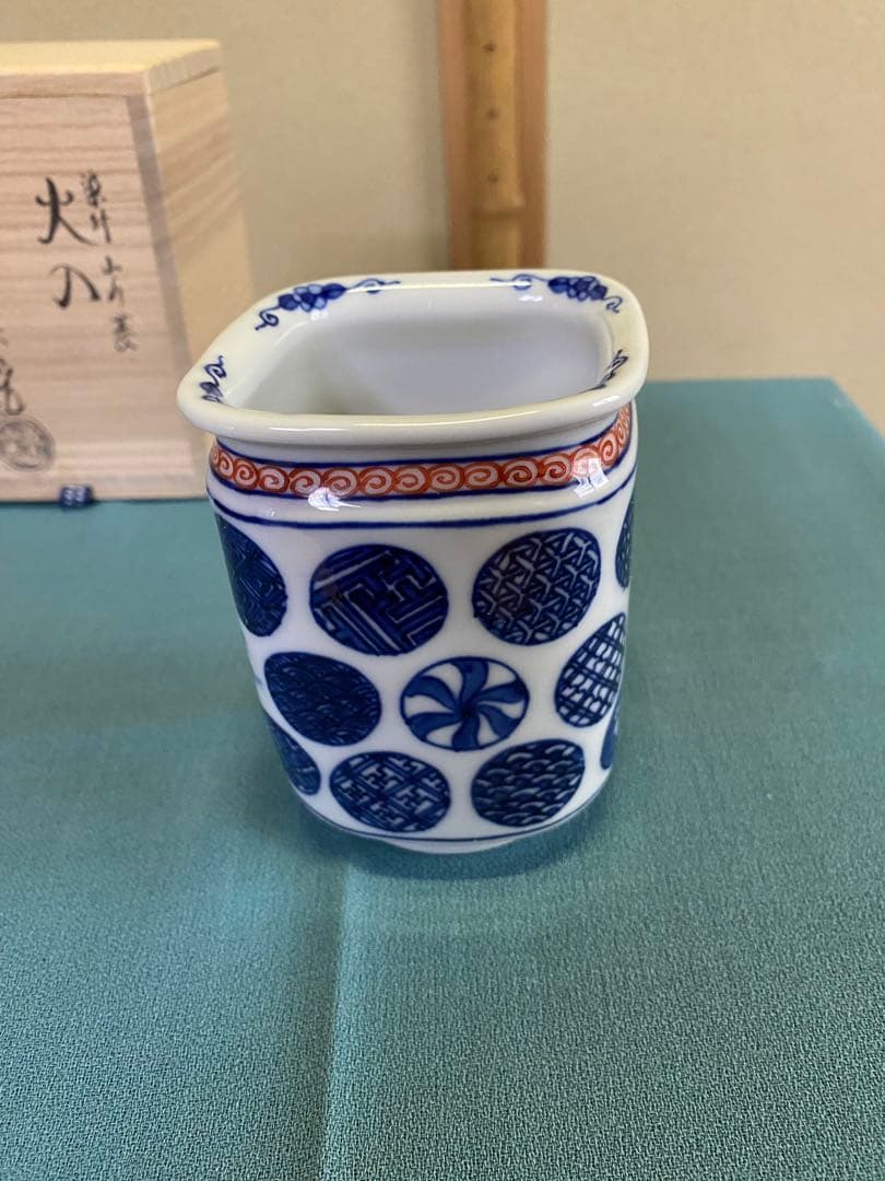 ⭐️本日限定⭐️茶道具/火入 林淡幽 『染付山水菱』五山窯