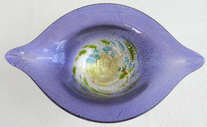 【新品☆未使用】銀被せ宙吹きガラスアート 置物