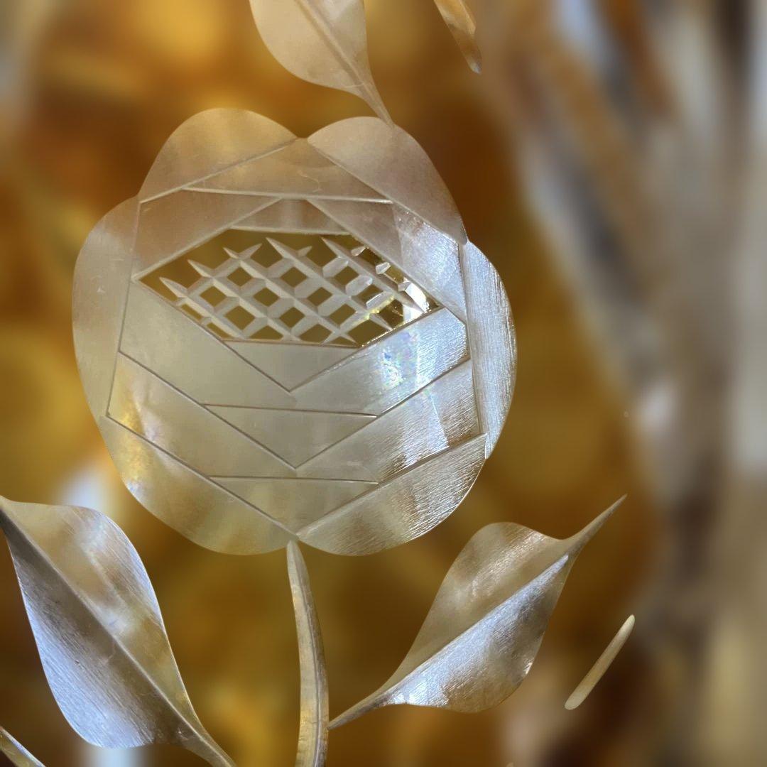 各務クリスタル　「琥珀色の花瓶」色被せ硝子　クリスタル琥珀の煌シリーズ