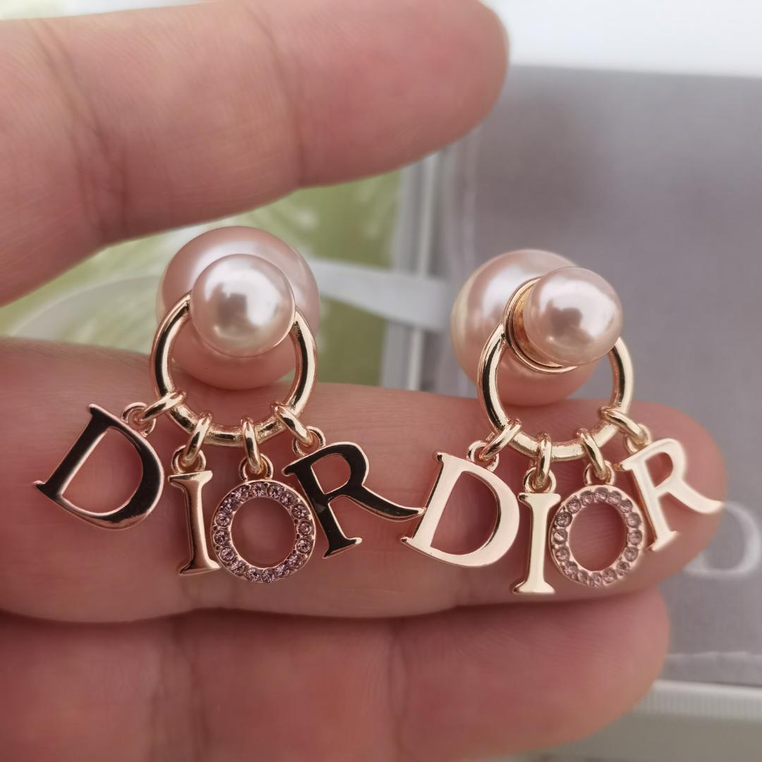 DIOR TRIBALES パール ピアス ピンクゴールド
