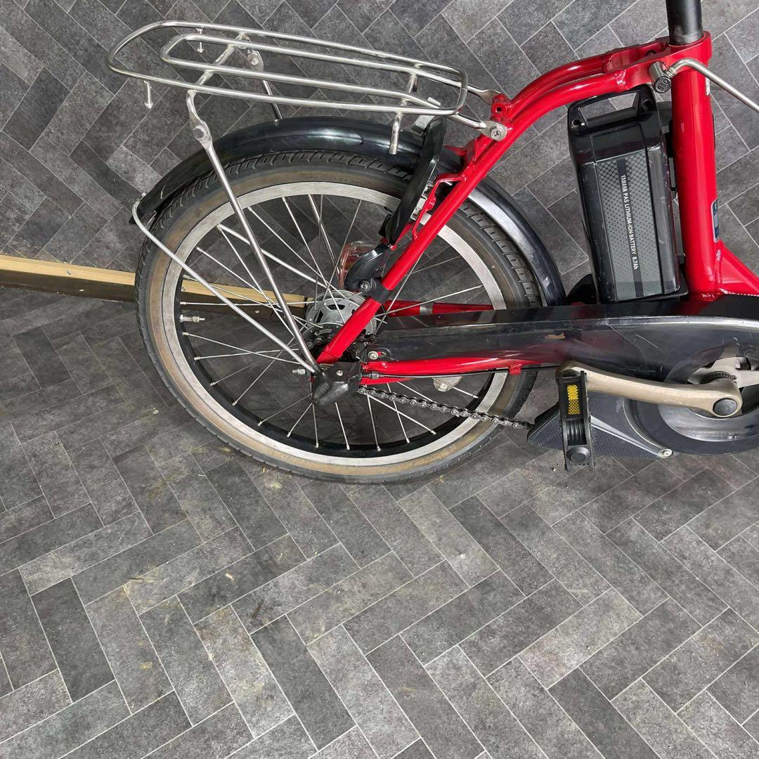 赤 シティタイプ 電動アシスト自転車 バスケット付きバッテリー12.3ah