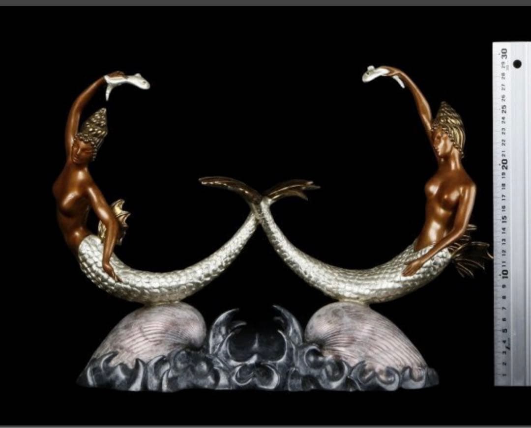 訳あり アールデコ巨匠【エルテ Erte】ブロンズ 人魚像 1988年製作 限定