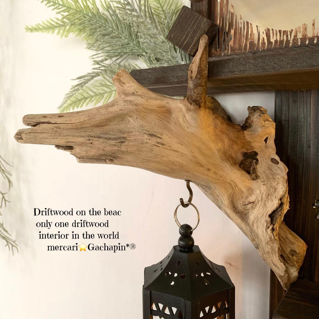 No.604⚜️流木ウォールシェルフミラー付き 流木インテリア 流木アート 鏡