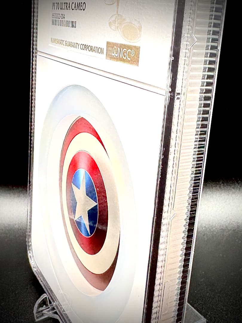★155g純銀★【最高鑑定】2023 キャプテンアメリカ 盾 3D銀貨