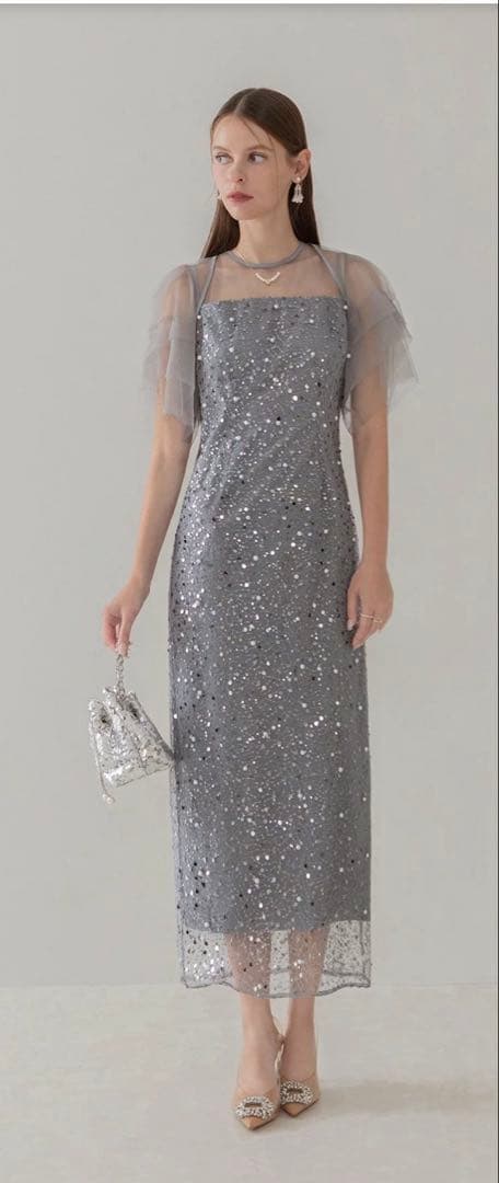 お値下げ中　leja ドレス　パール　スパンコール　結婚式　二次会