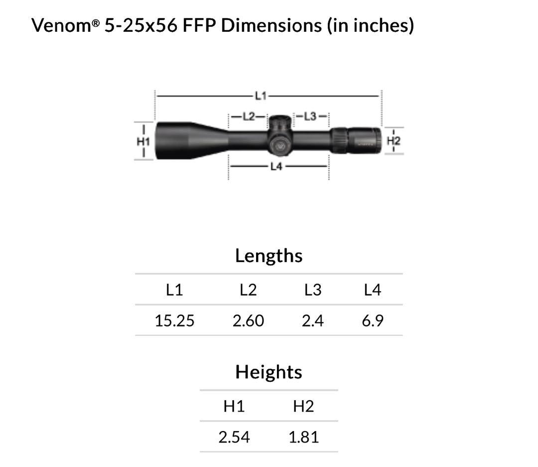 実物 Vortex ボルテックス Venom 5-25x56 FFP スコープ