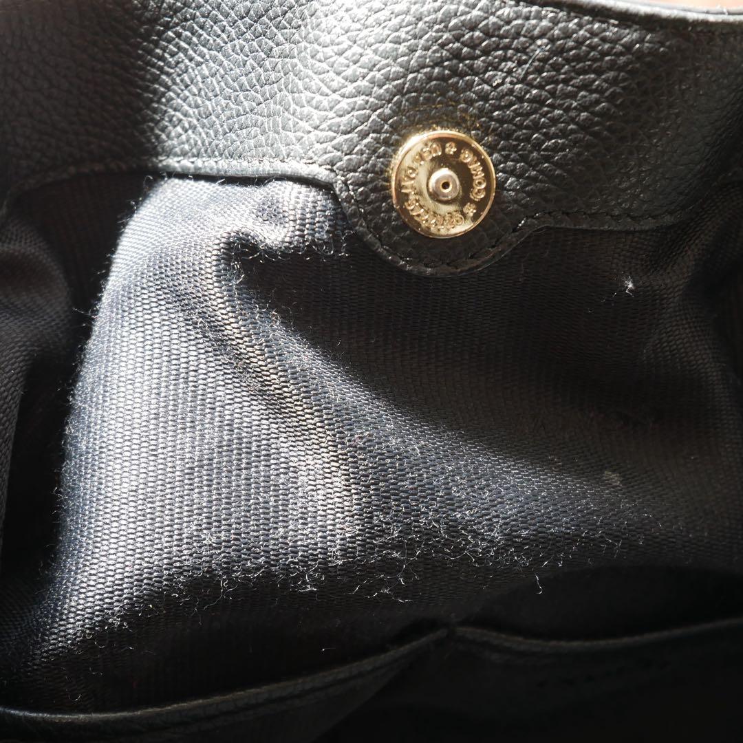 新品級 OLD COACH レザーハンドバッグ ブラック 馬車刻印