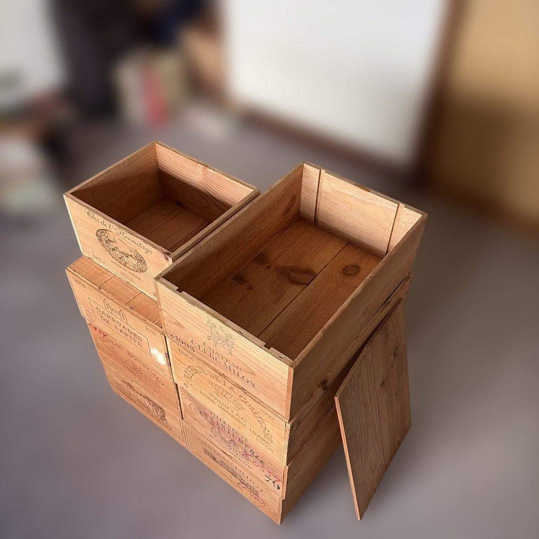 【東京都内10区限定お届け・商品説明必読】ワイン木箱 大・小8箱まとめて