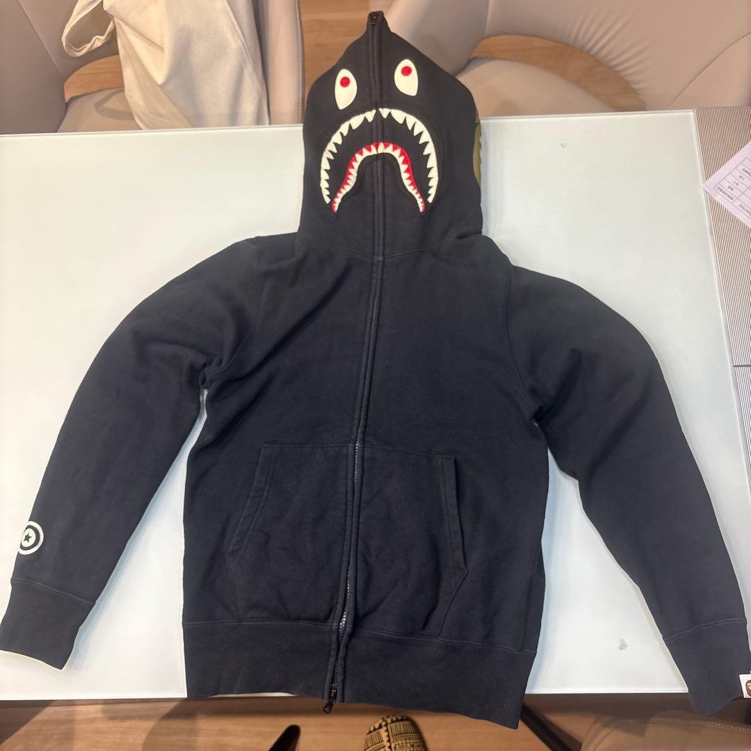 A Bathing Ape シャークデザイン パーカー Sサイズ ブラック
