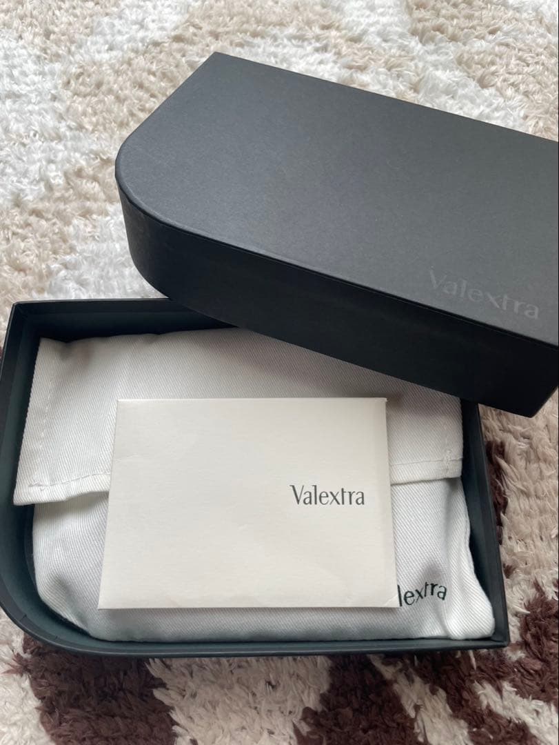 Valextra ブラック レザー キーケース