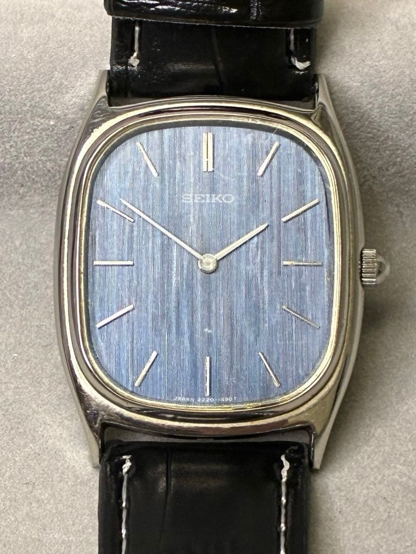 希少1975年製 手巻き時計 稼働 SEIKO シャリオ青文字盤 新品ベルト