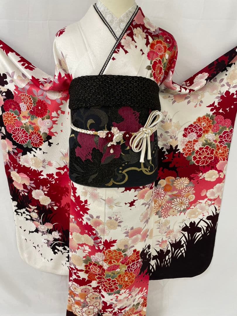 売約済み【WA-Modern】★★正絹　手描き友禅　振袖7点フルセット★★