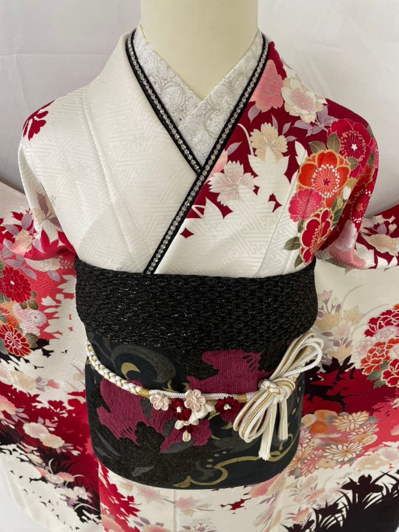 売約済み【WA-Modern】★★正絹　手描き友禅　振袖7点フルセット★★