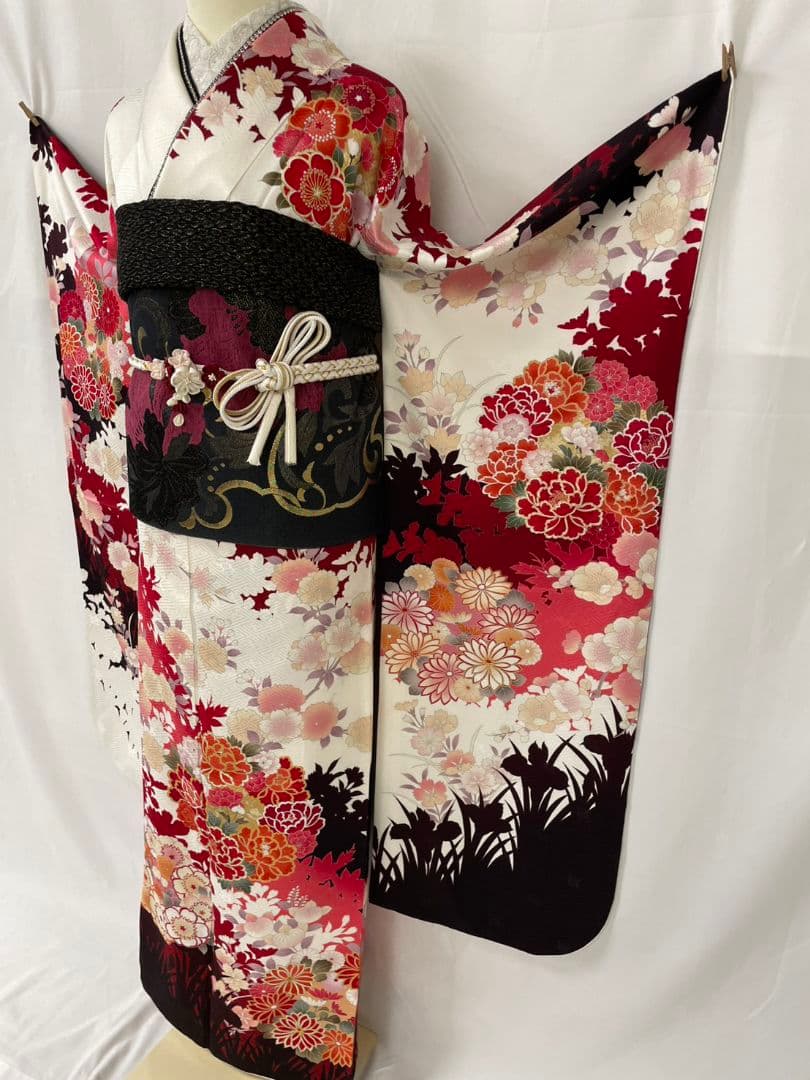 売約済み【WA-Modern】★★正絹　手描き友禅　振袖7点フルセット★★