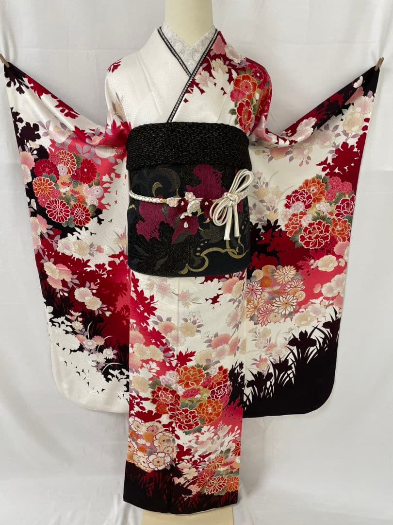 売約済み【WA-Modern】★★正絹　手描き友禅　振袖7点フルセット★★