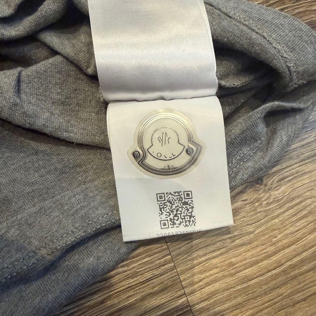 MONCLER グレー Tシャツ ロゴプリント　xxl