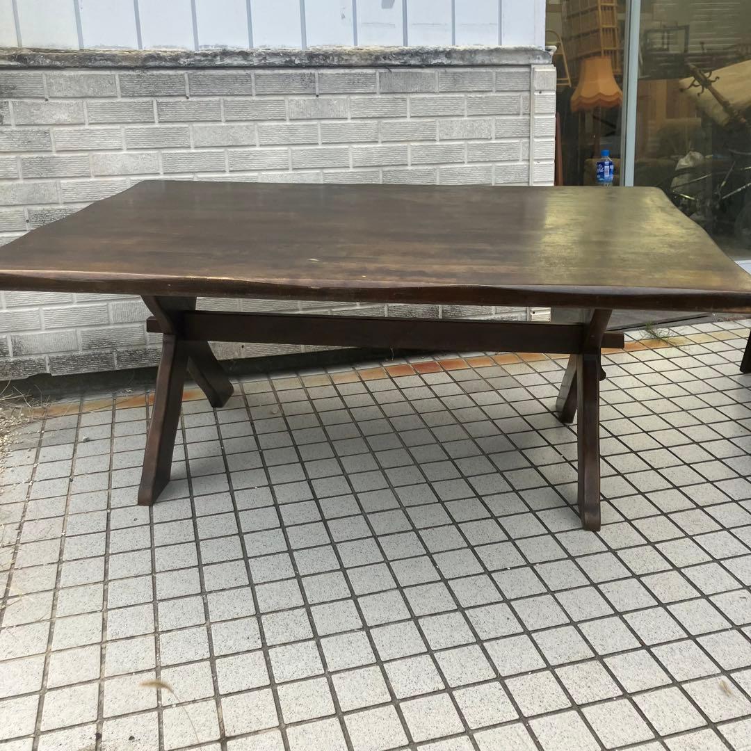 北欧レトロ カリモク ルスティック 大型 木製ダイニングテーブル ビンテージ