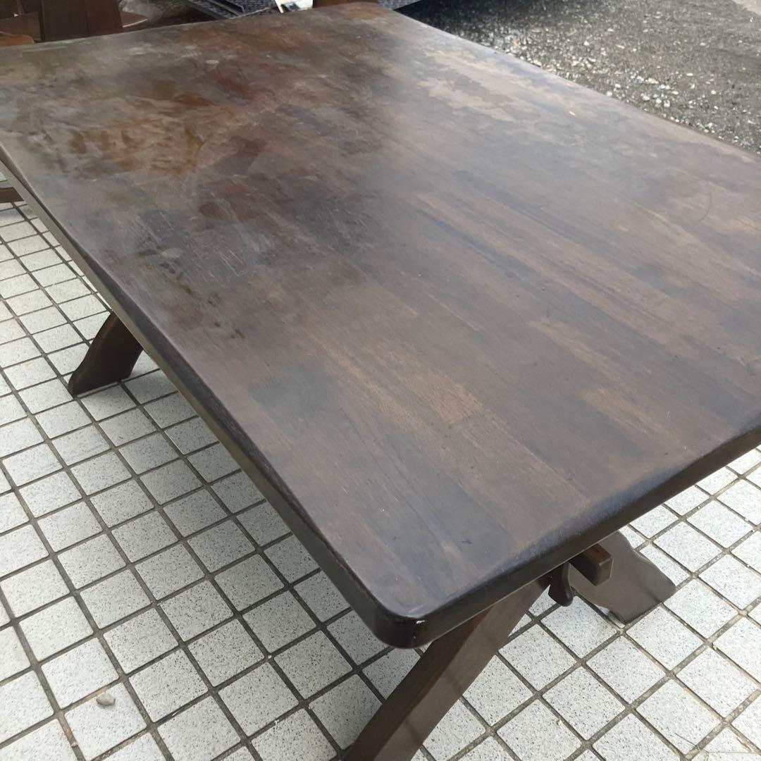 北欧レトロ カリモク ルスティック 大型 木製ダイニングテーブル ビンテージ