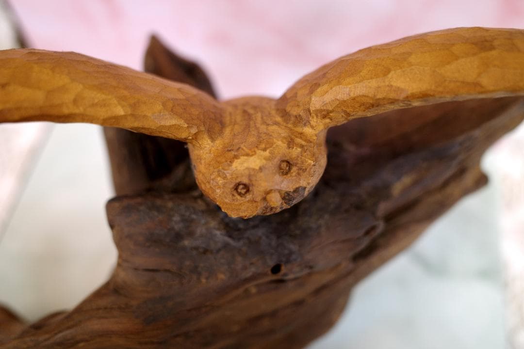 工房がんま フクロウの木彫り 流木