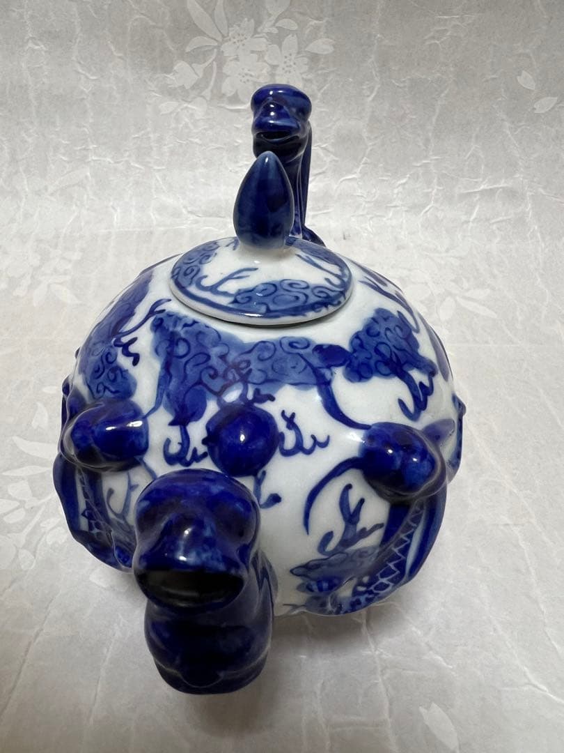 乾隆年製 青雲龍 急須 ■時代旧蔵■時代物・古陶瓷旧家買出品高さ130mm