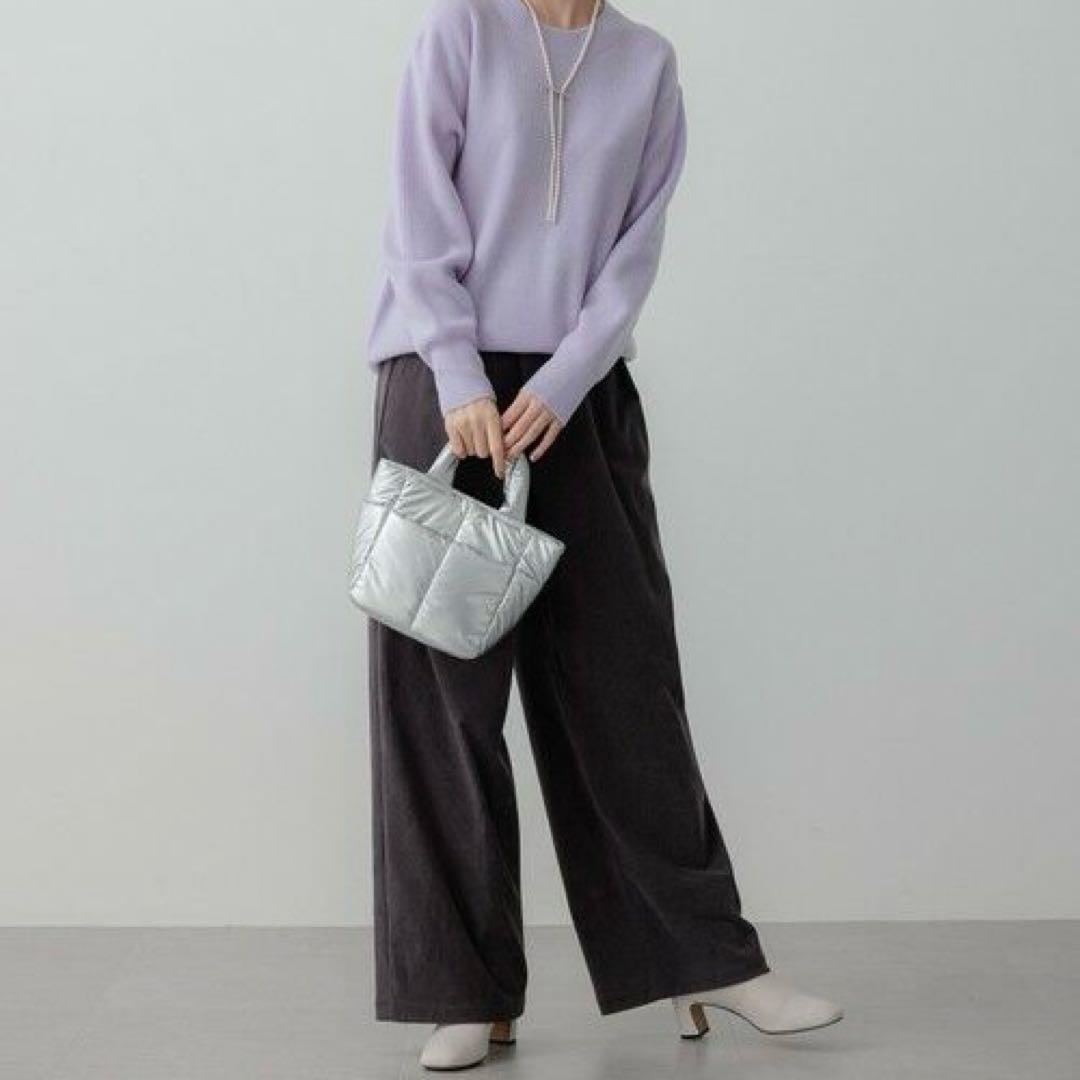 未使用タグ付き 23区 パデッド ミニ ショルダーバッグ シルバー キルトバッグ