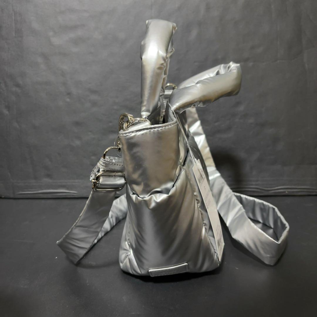 未使用タグ付き 23区 パデッド ミニ ショルダーバッグ シルバー キルトバッグ
