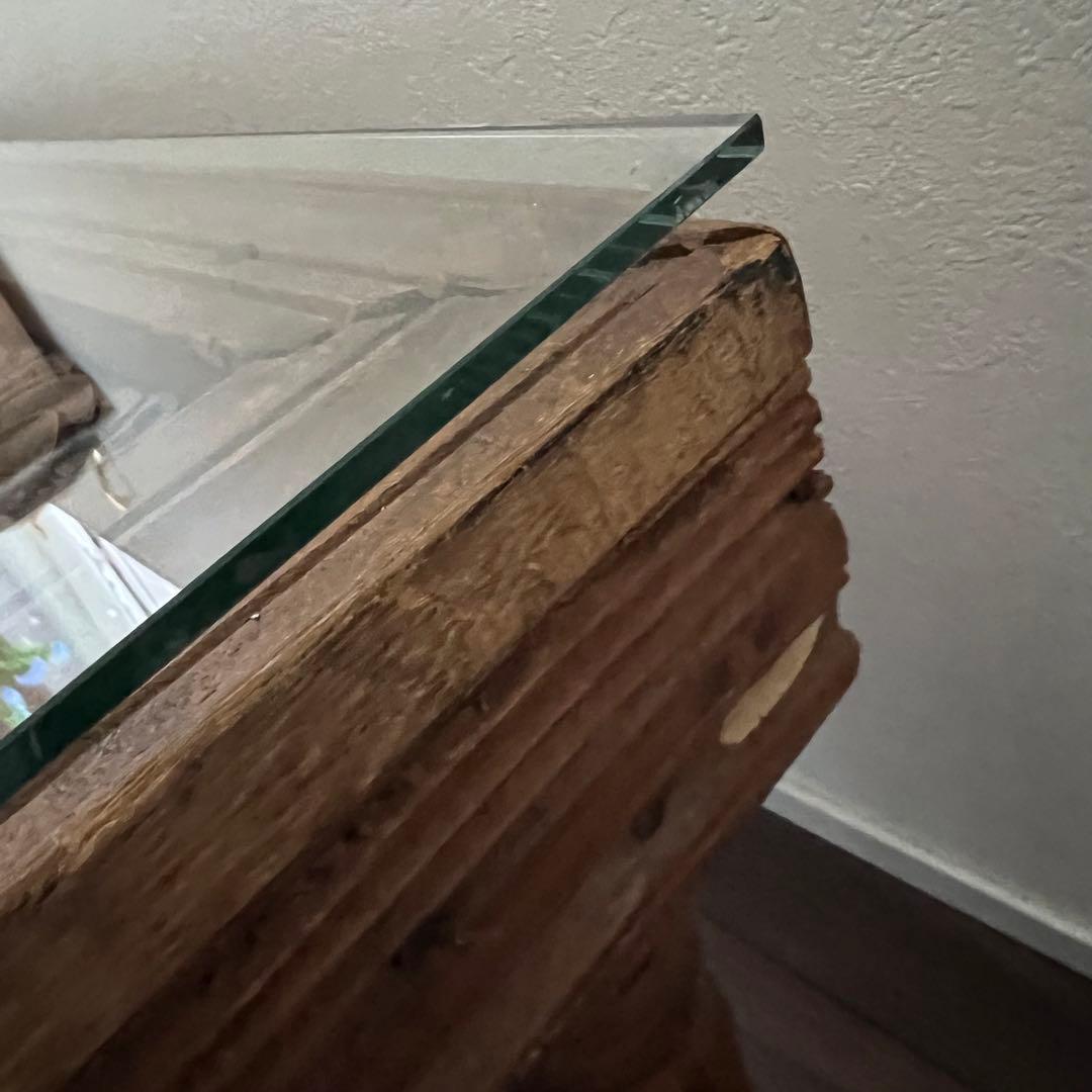 【たのメル便】アンティークインド家具 彫刻装飾付き鉄製×木製座卓