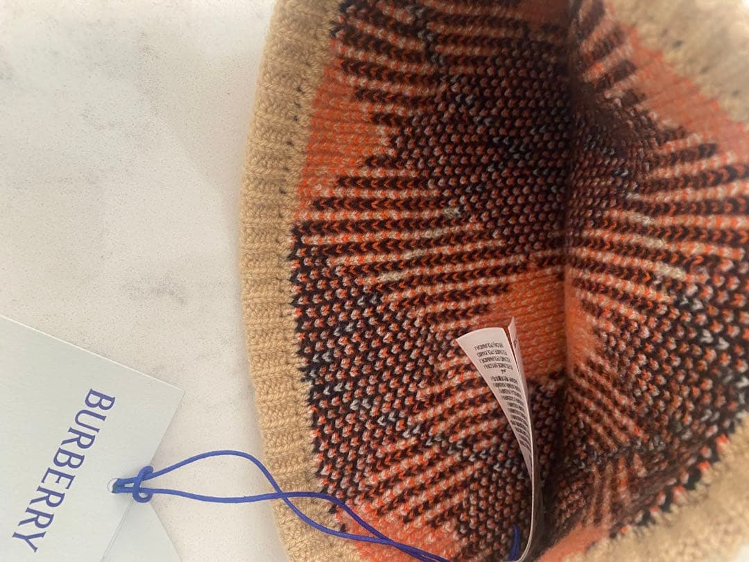 BURBERRY チェック柄ニット帽 ビーニー