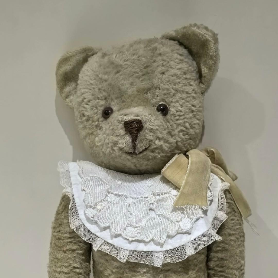 ヴィンテージベア グレー 部屋飾り テディベア くま 掘り出し物 熊 海外作家