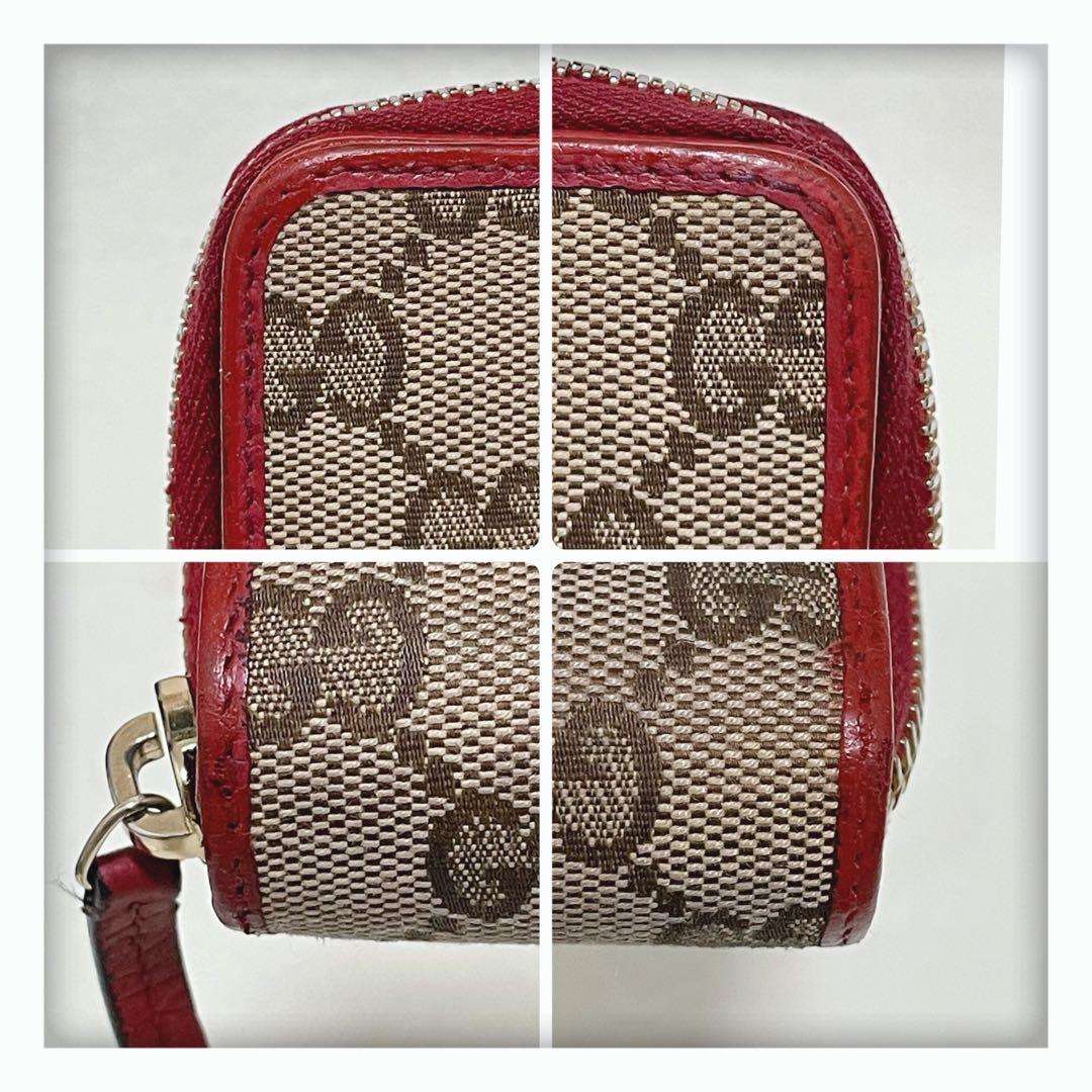 最終値下げ‼️ GUCCI グッチ キャンバス 二つ折り財布 ベージュ レッド