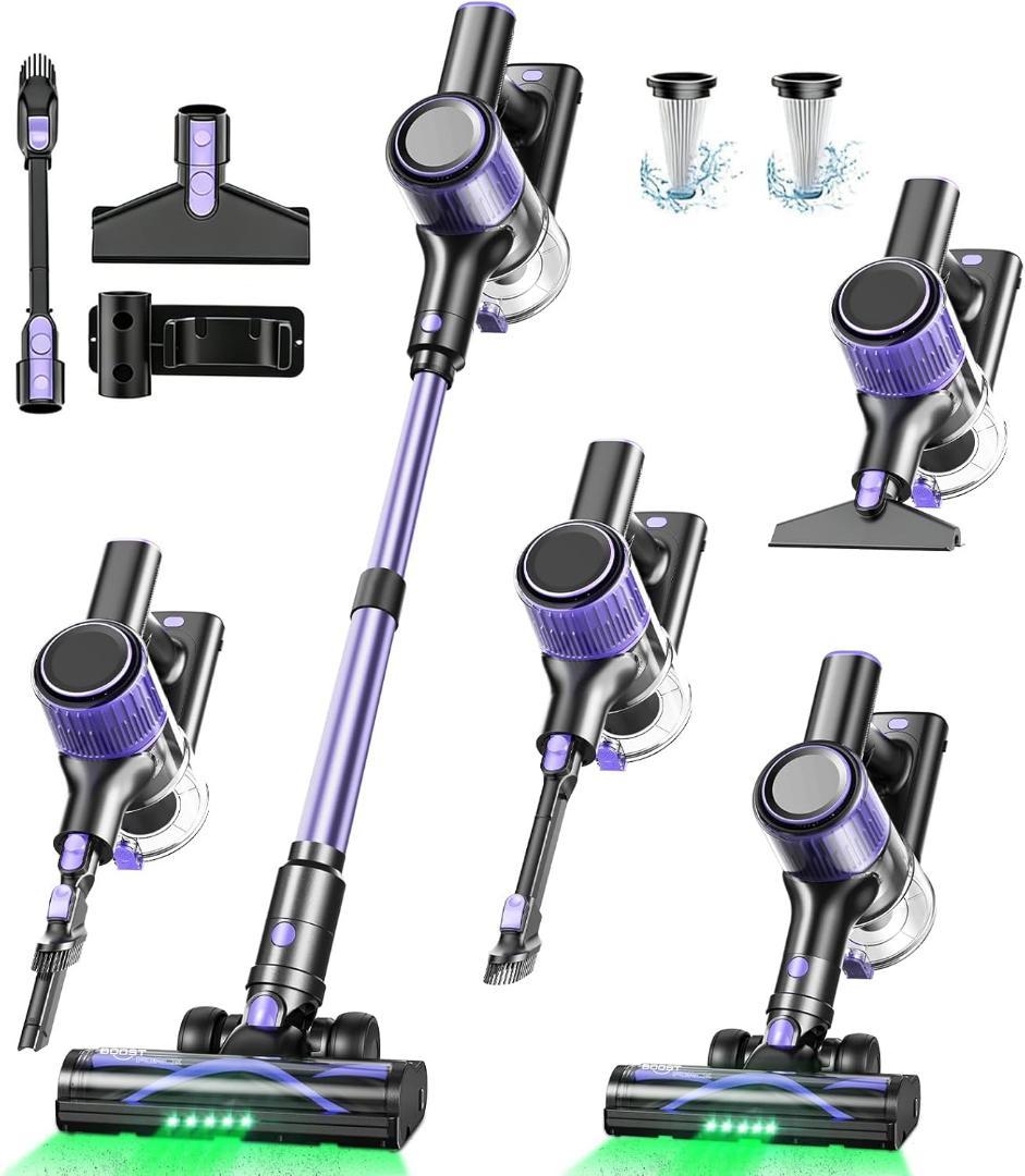 掃除機❣️コードレス 70Kpa 超強力 自立式＆グリーンライト 着脱バッテリー