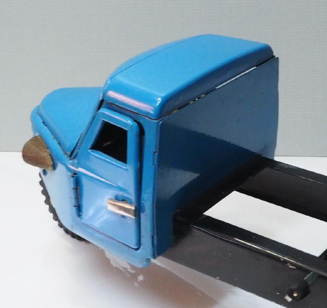 マルサン【ジャイアント三輪ダンプ トラック水色ブルー】ブリキ自動車TIN【箱無】