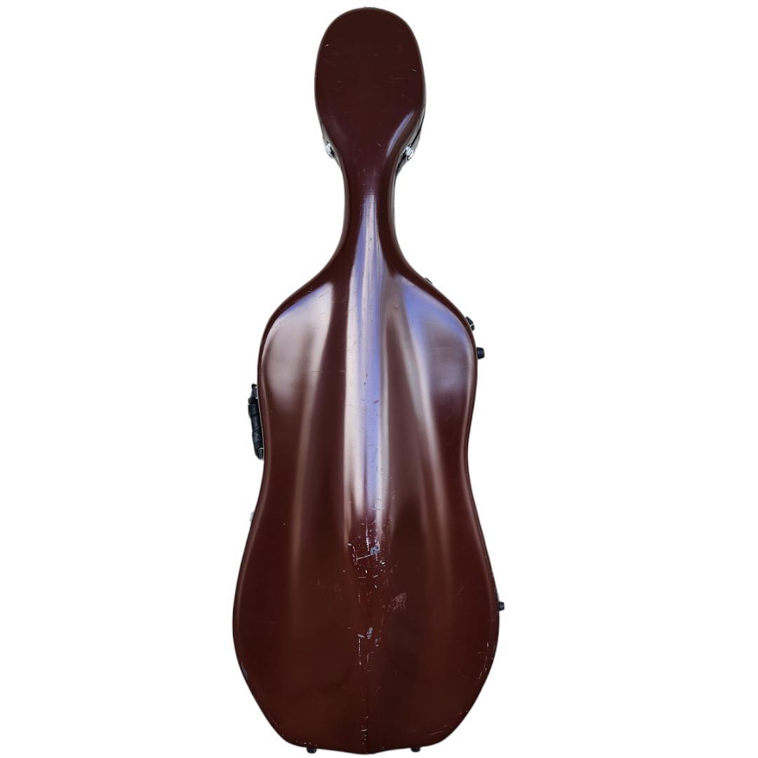 チェロ用ハードケース ブラウン 傷有 金具調整可 ストラップ付