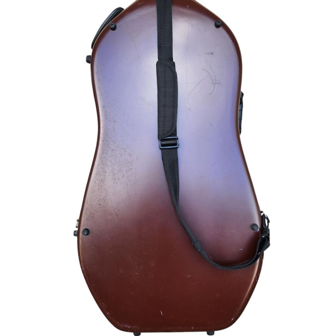 チェロ用ハードケース ブラウン 傷有 金具調整可 ストラップ付