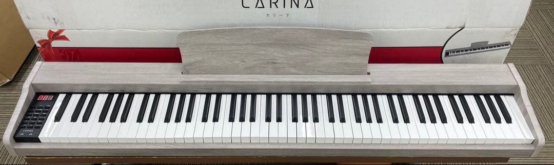 訳あり　電子ピアノ88鍵盤 給電タイプ　木目調ボディ　グレー