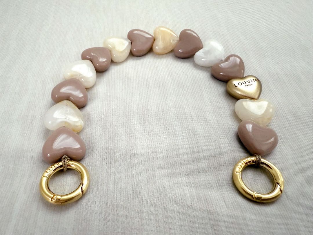 LOUVINI ストラップ PETIT CUORE BEIGE-TAUPE 新品