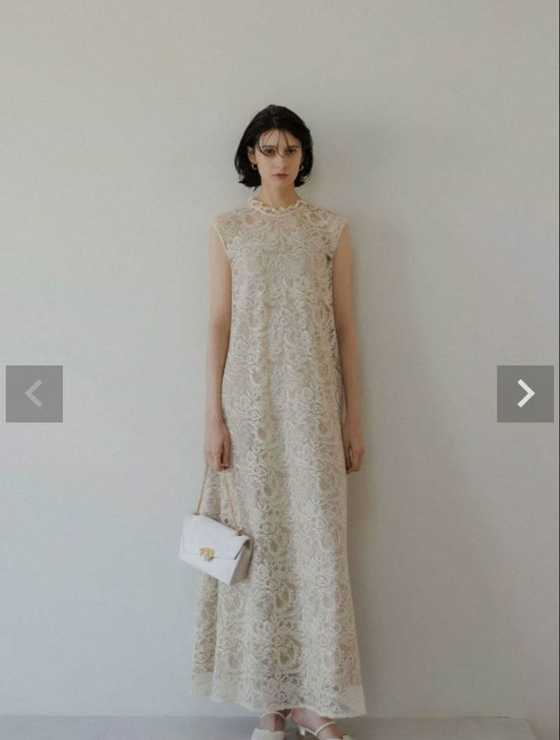 【美品】LE’RURE 新作Prism lace A-lineドレス
